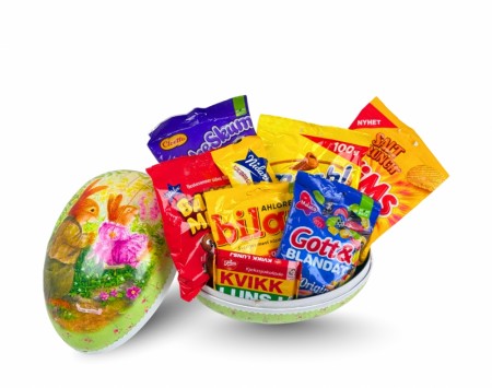 Påskeegg 25cm med smågodt og posevarianter