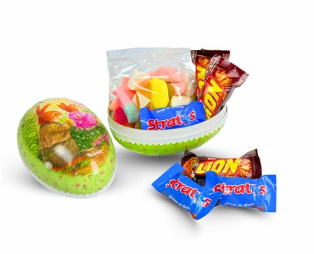 Påskeegg 15cm  med smågodt og innpakkede sjokoladebiter